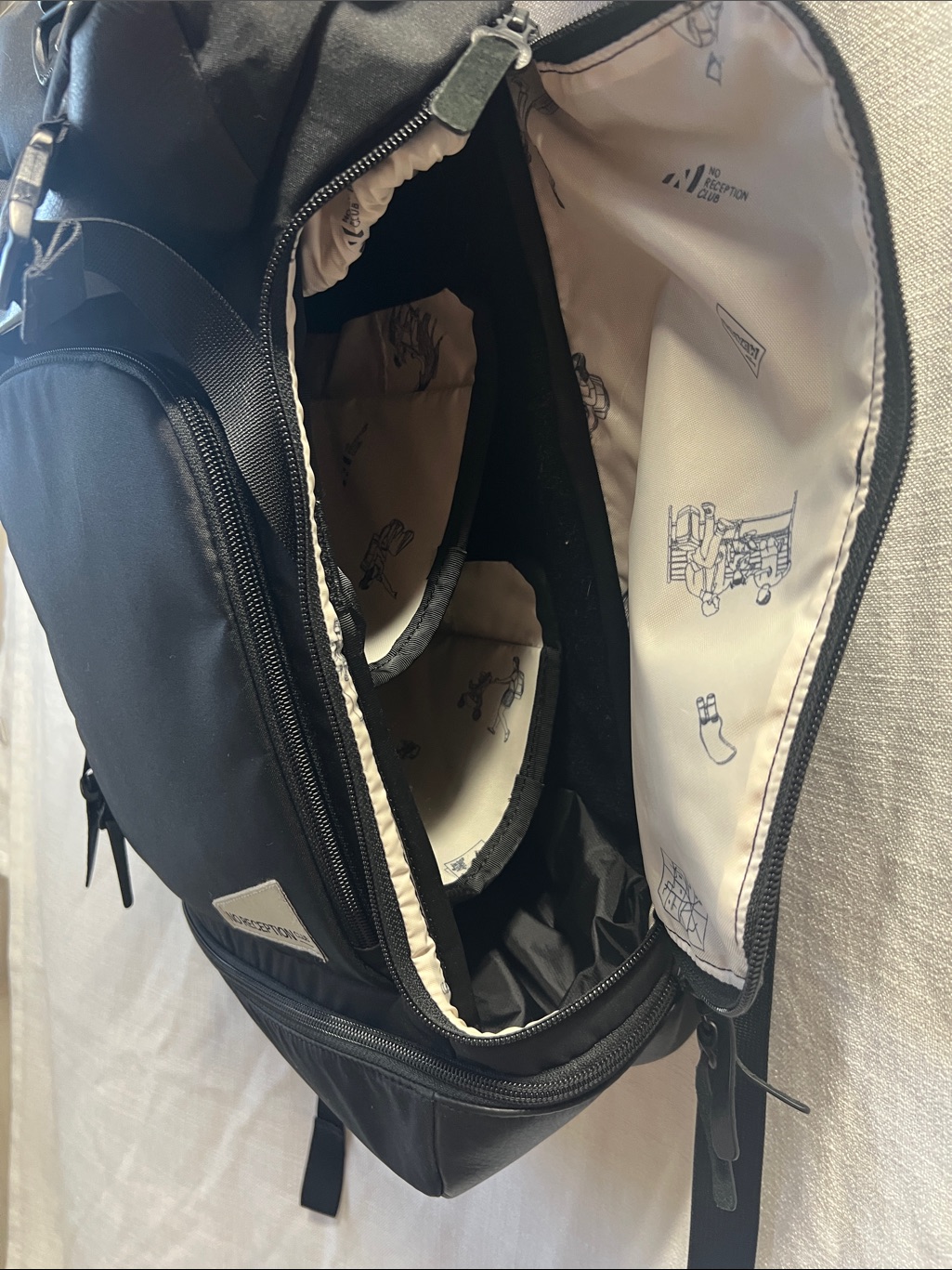 No Reception Club The Getaway Travel Backpack With Compartments Black — image 2 of 8